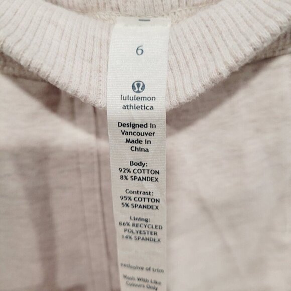 LULULEMON Rejuvenate Sweatpants French Terry •6• Heathered Dune Beige Zip Pocket - Picture 7 of 11
